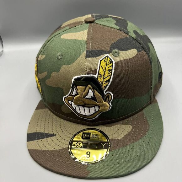 Cleveland Indians Guardians Hat Men 8 Camo 59Fifty New Era Fitted Cap New‎